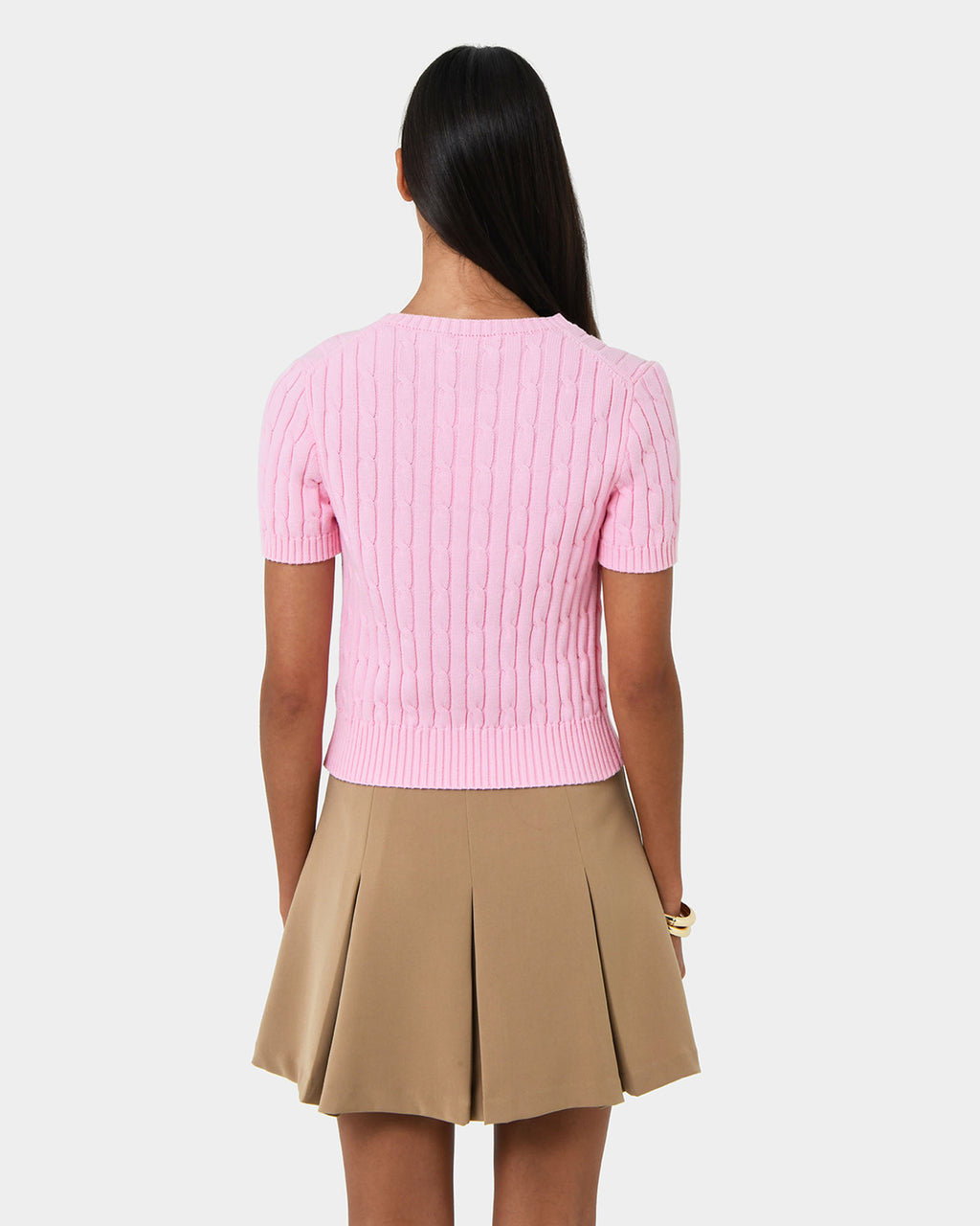 Anita Short Sleeve Cable Knit