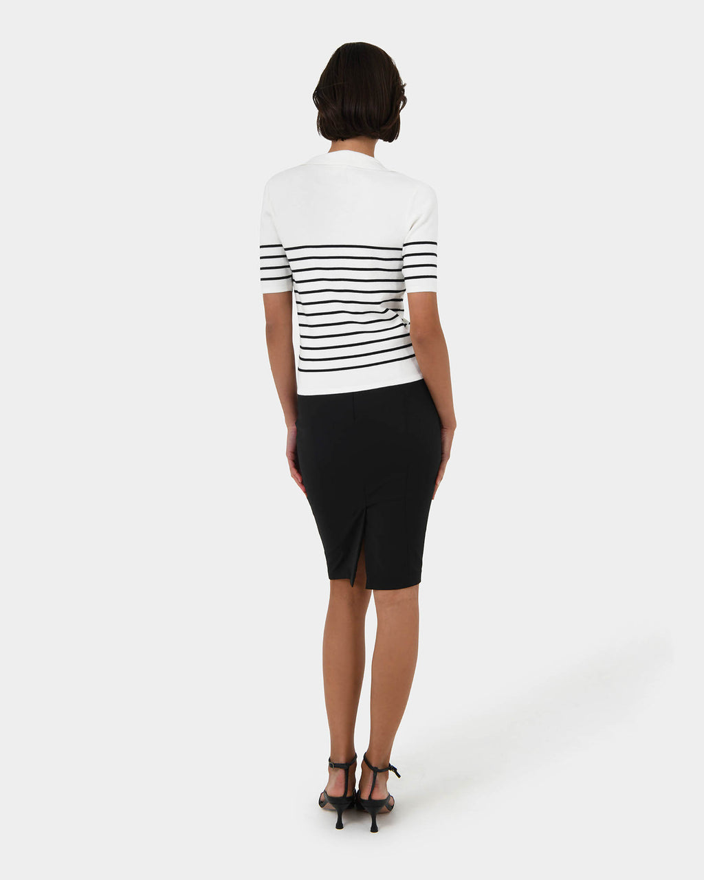 Kiki V-Neck Collar Stripe Top