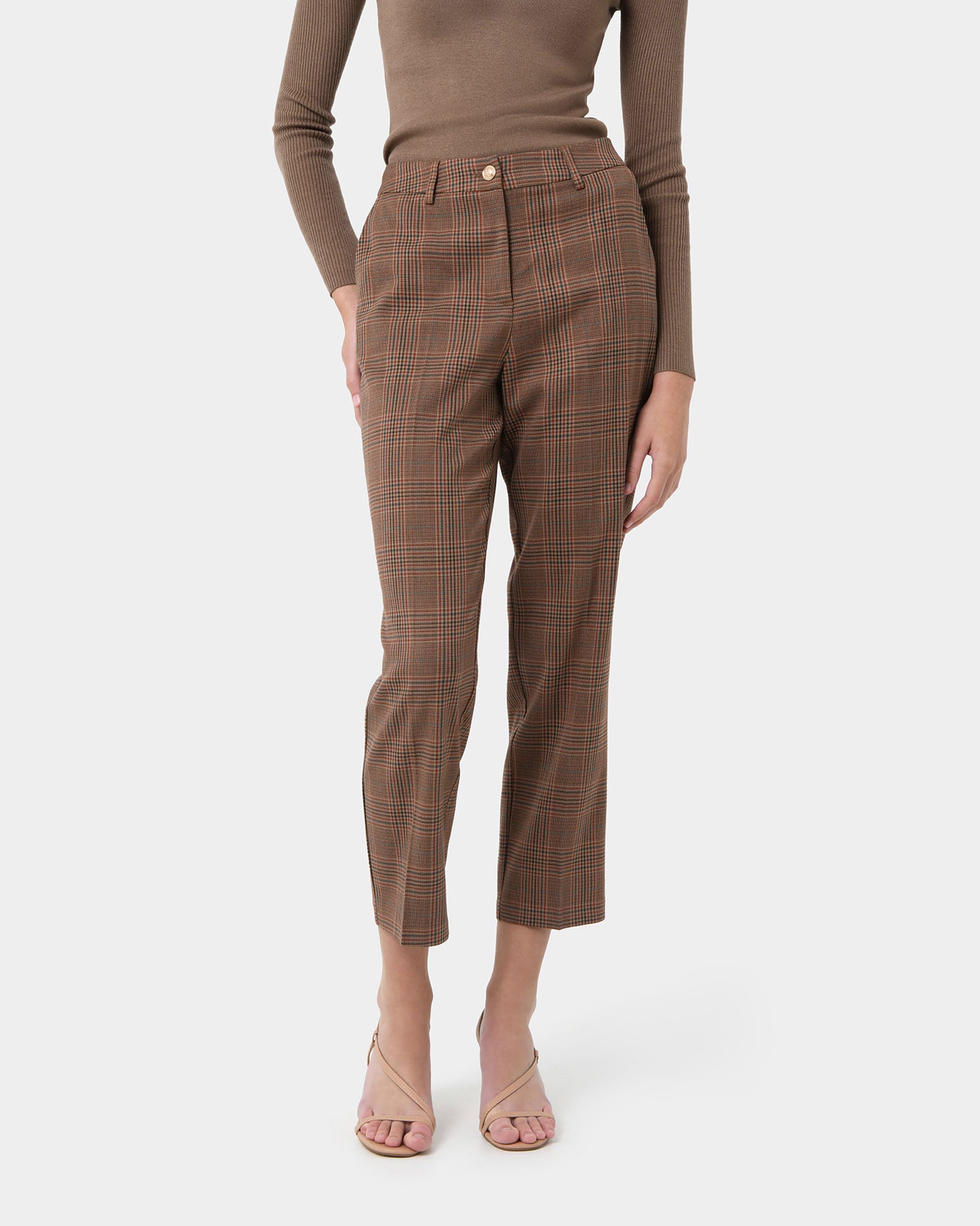 Harlowe Tapered Check Pants