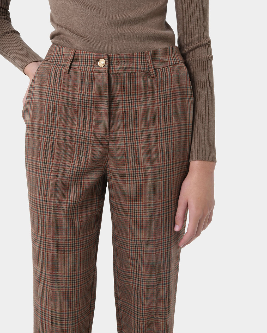Harlowe Tapered Check Pants