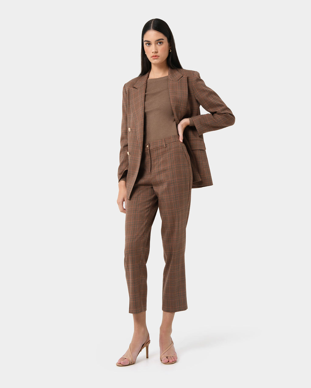 Harlowe Tapered Check Pants