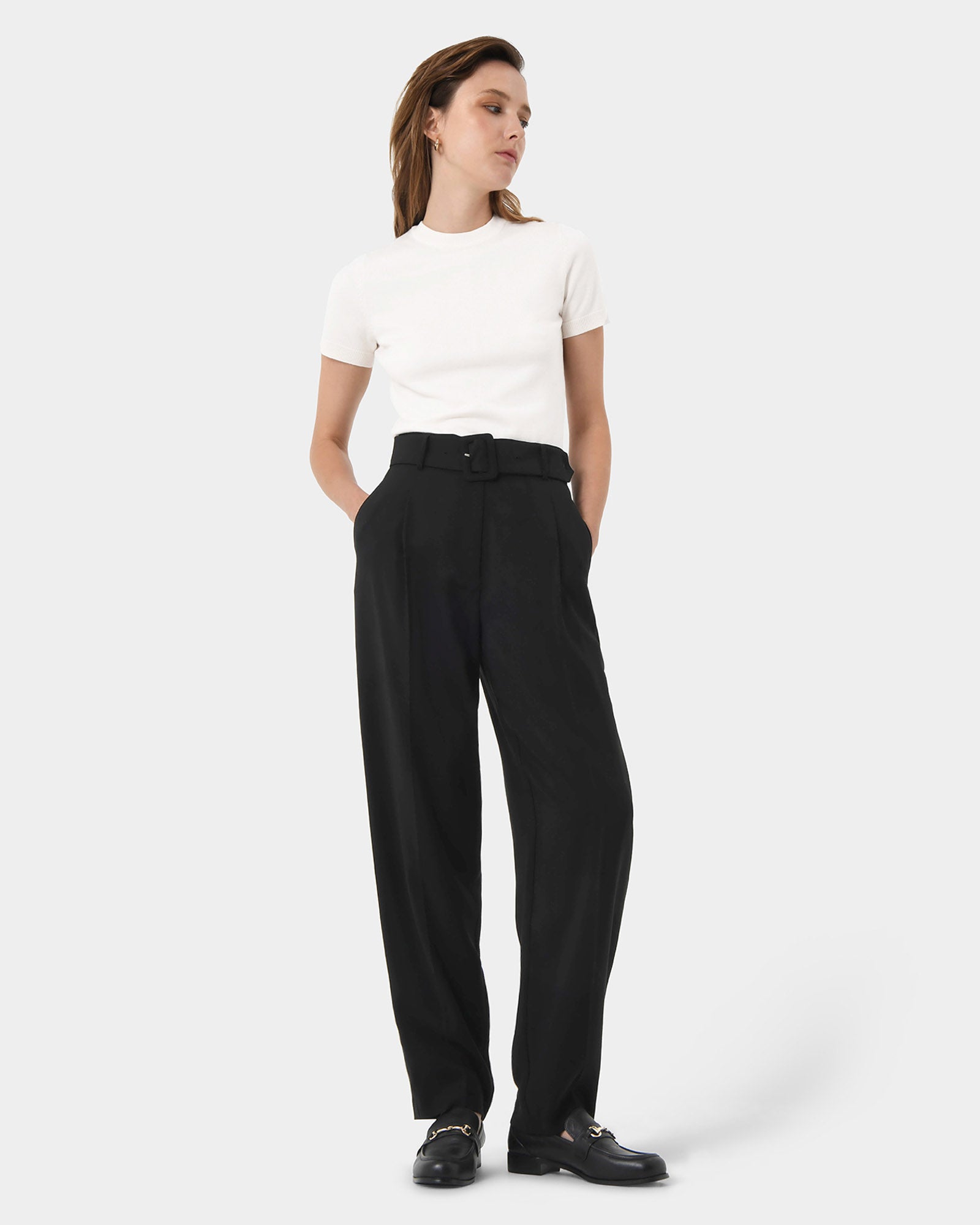 Hazel Belted Tapered Pant