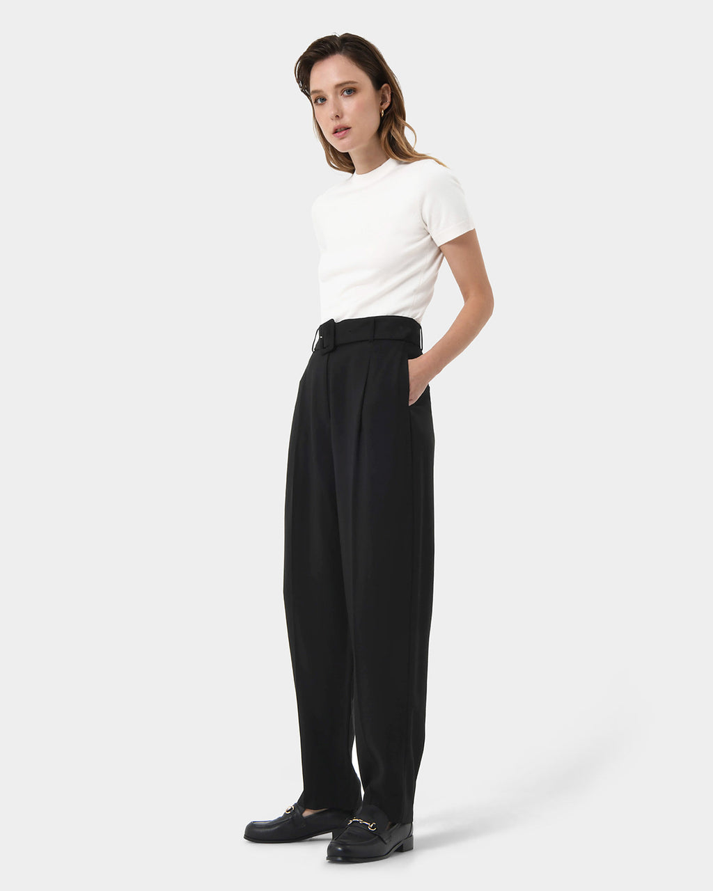Hazel Belted Tapered Pant