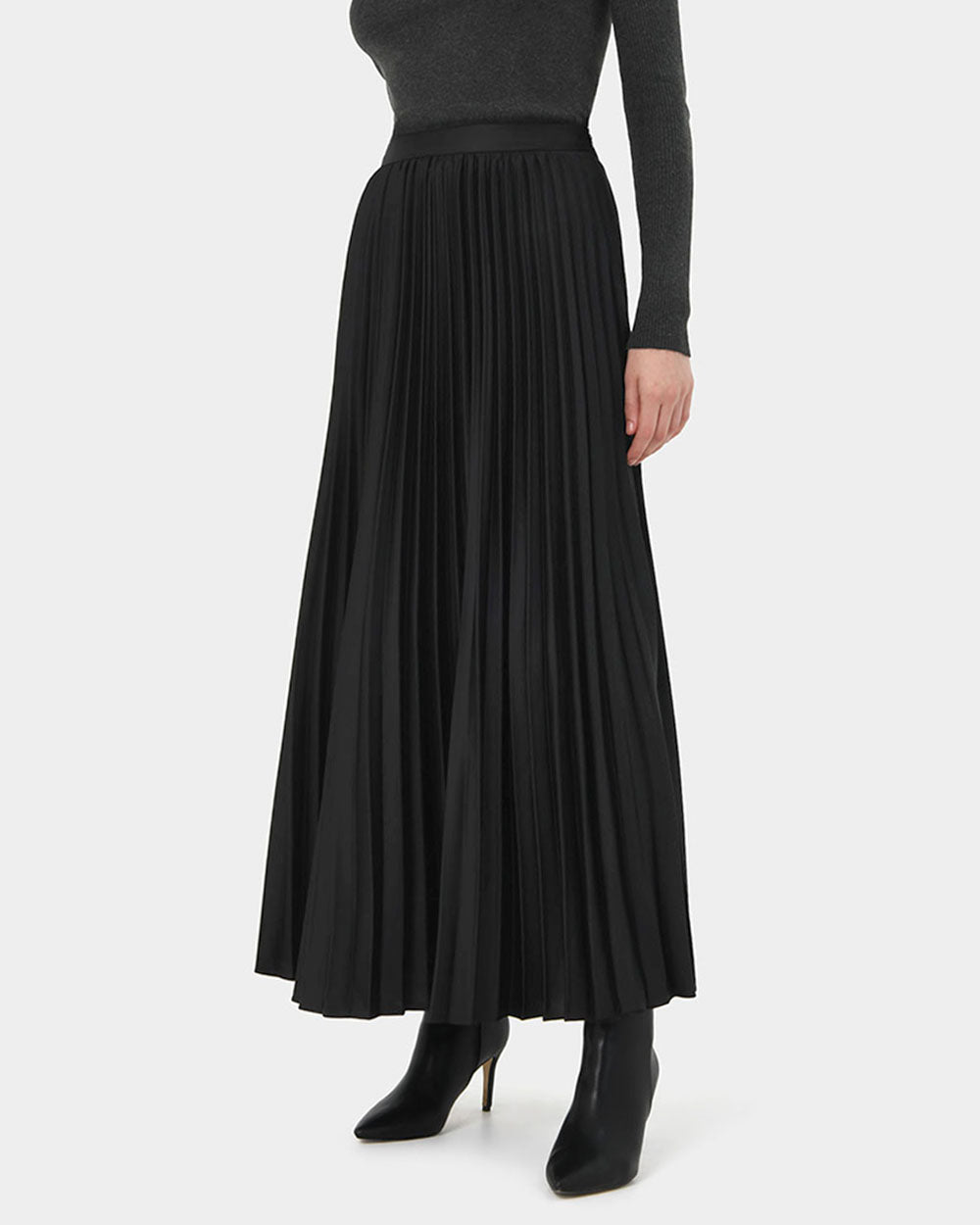 Zyla Satin Pleated Skirt