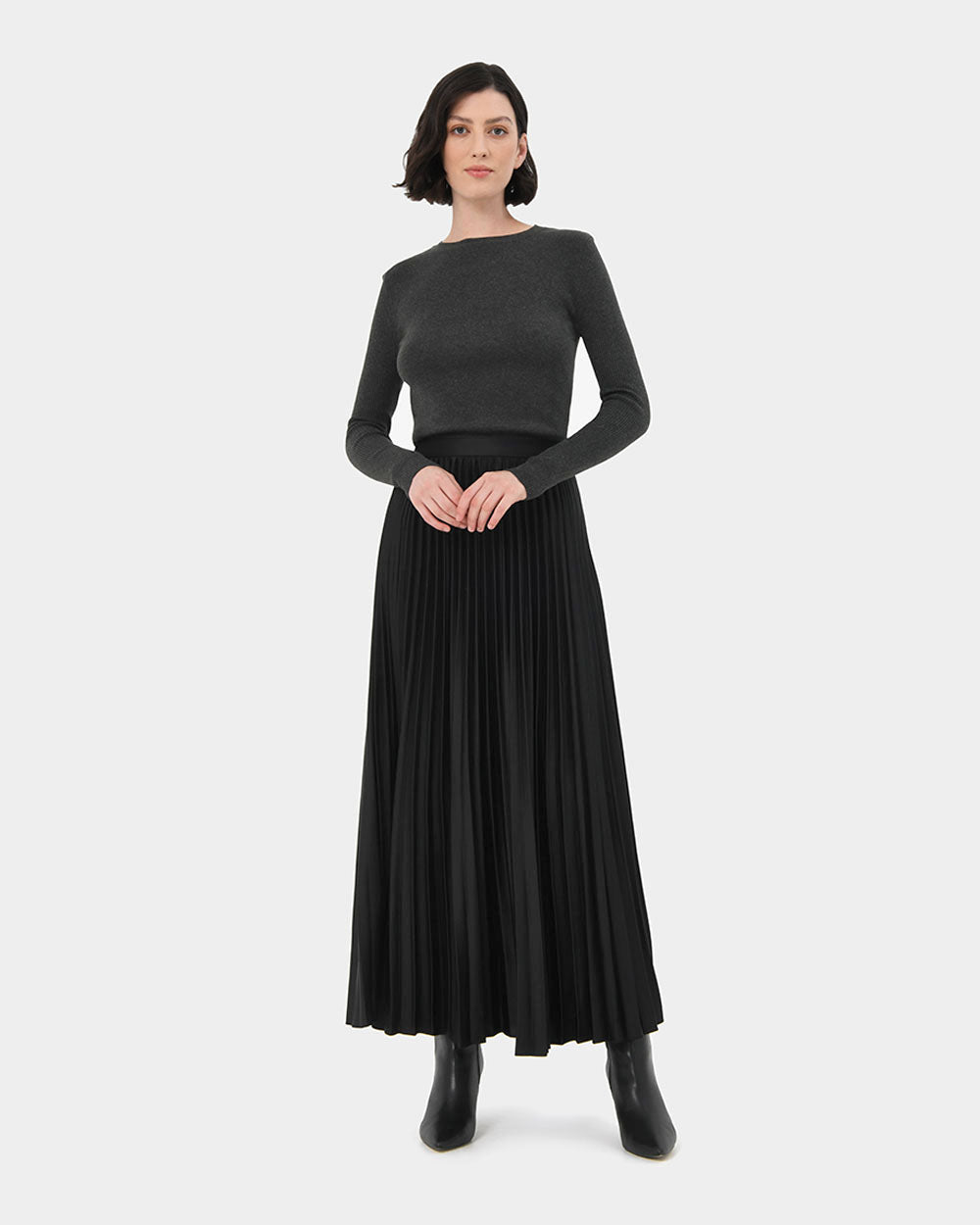 Zyla Satin Pleated Skirt