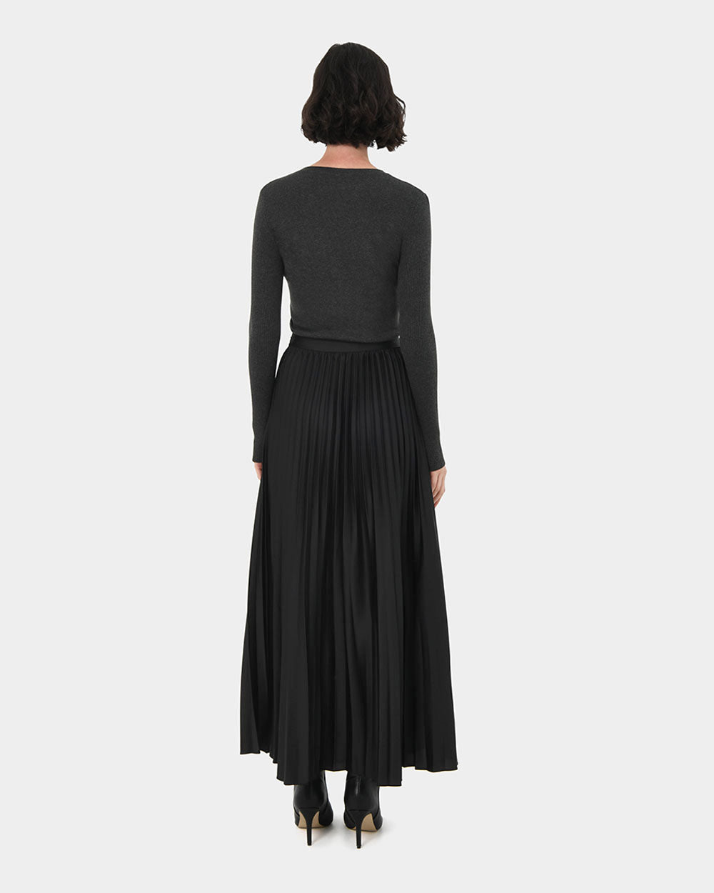 Zyla Satin Pleated Skirt