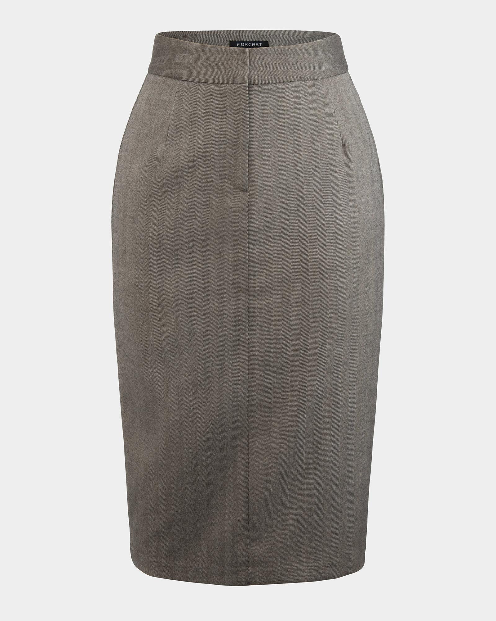 Allara Herringbone Midi Skirt
