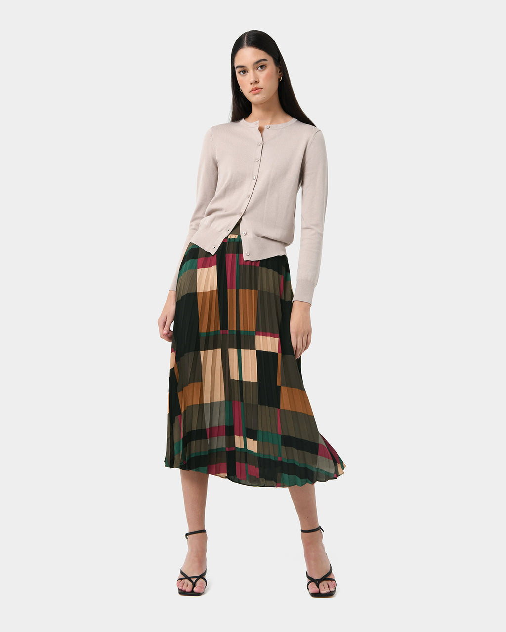 Aubrey Printed Pleat Skirt
