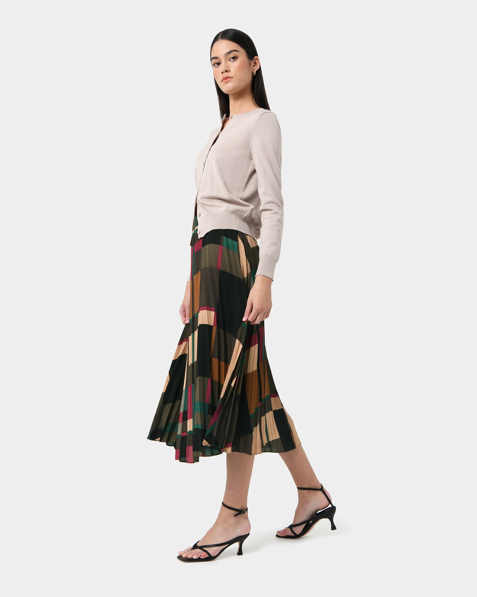 Aubrey Printed Pleat Skirt