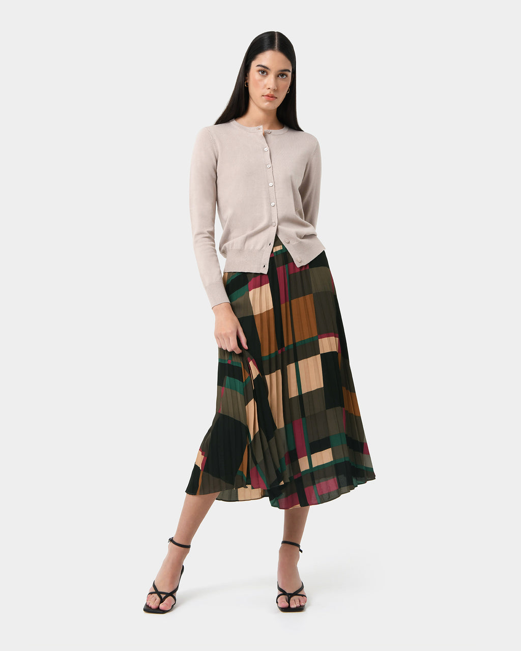 Aubrey Printed Pleat Skirt