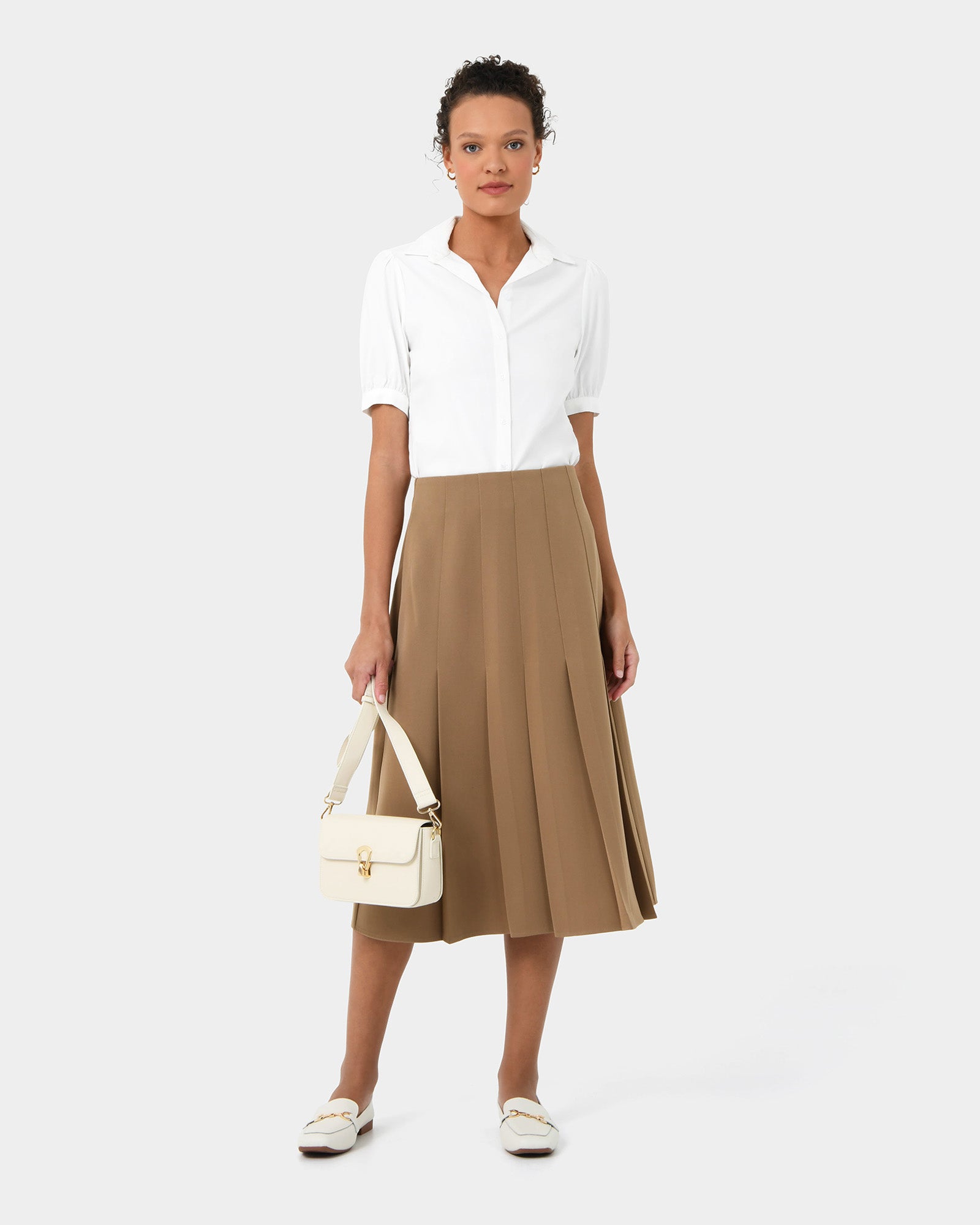 Eloisa Pleated Midi Skirt