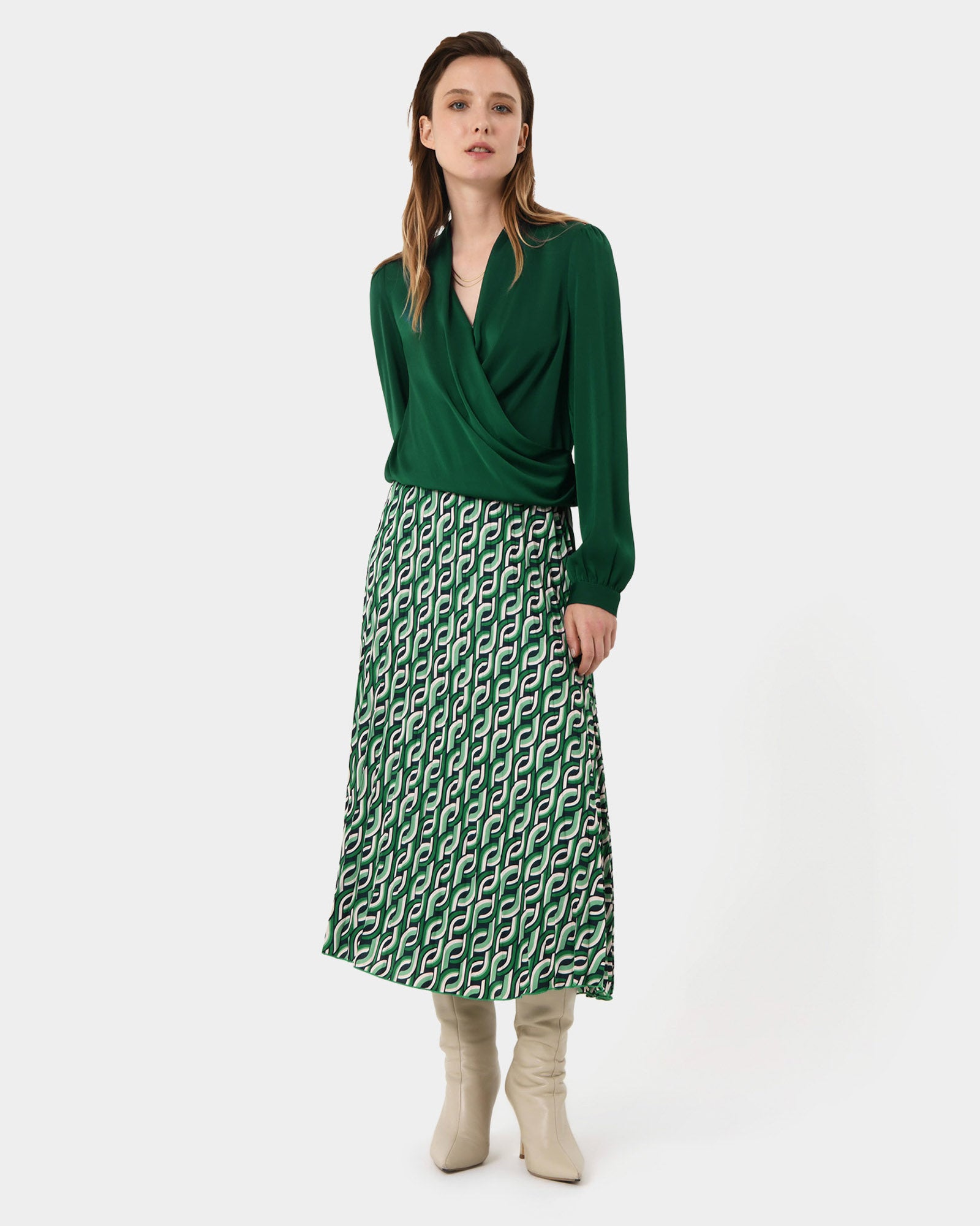 Keira Printed Midi Skirt