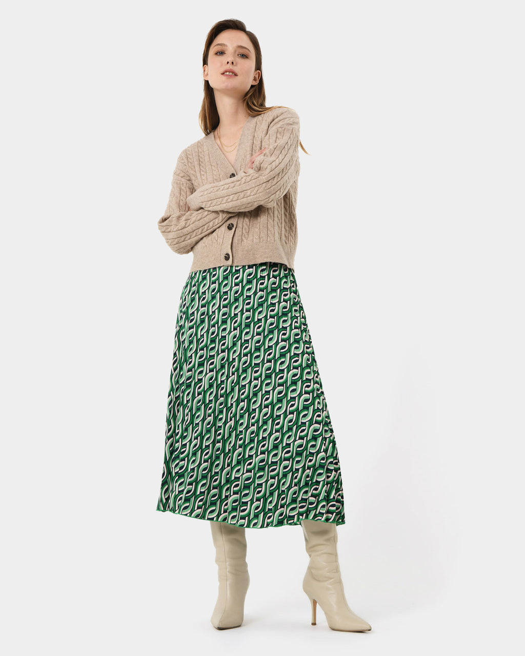 Keira Printed Midi Skirt