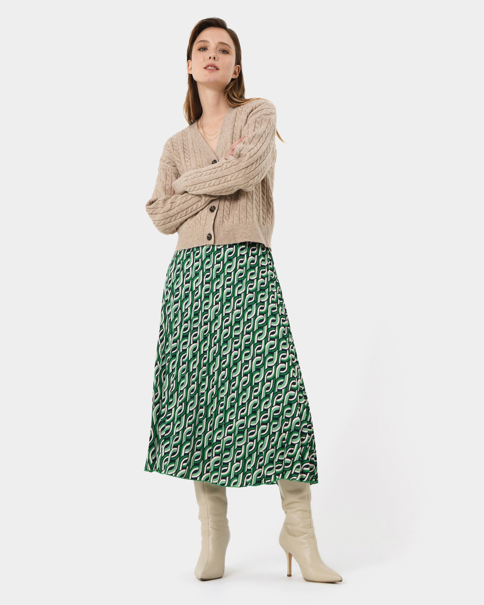 Keira Printed Midi Skirt