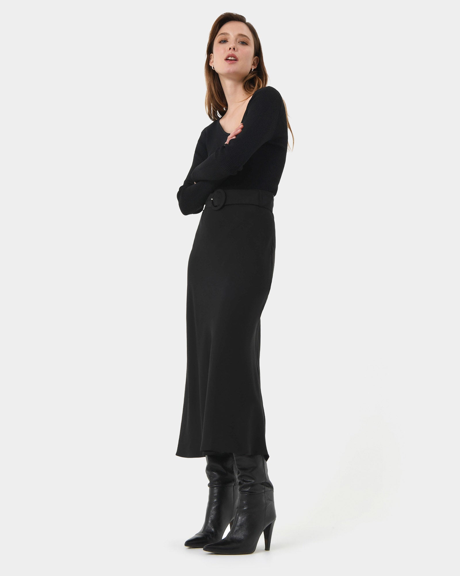 Isla Belted Midi Skirt