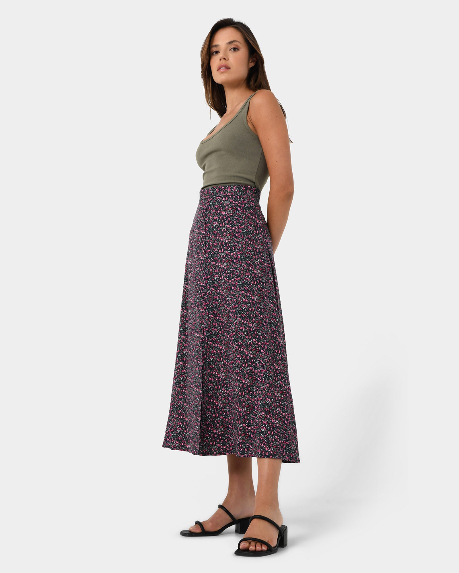 Chantya Floral Midi Skirt