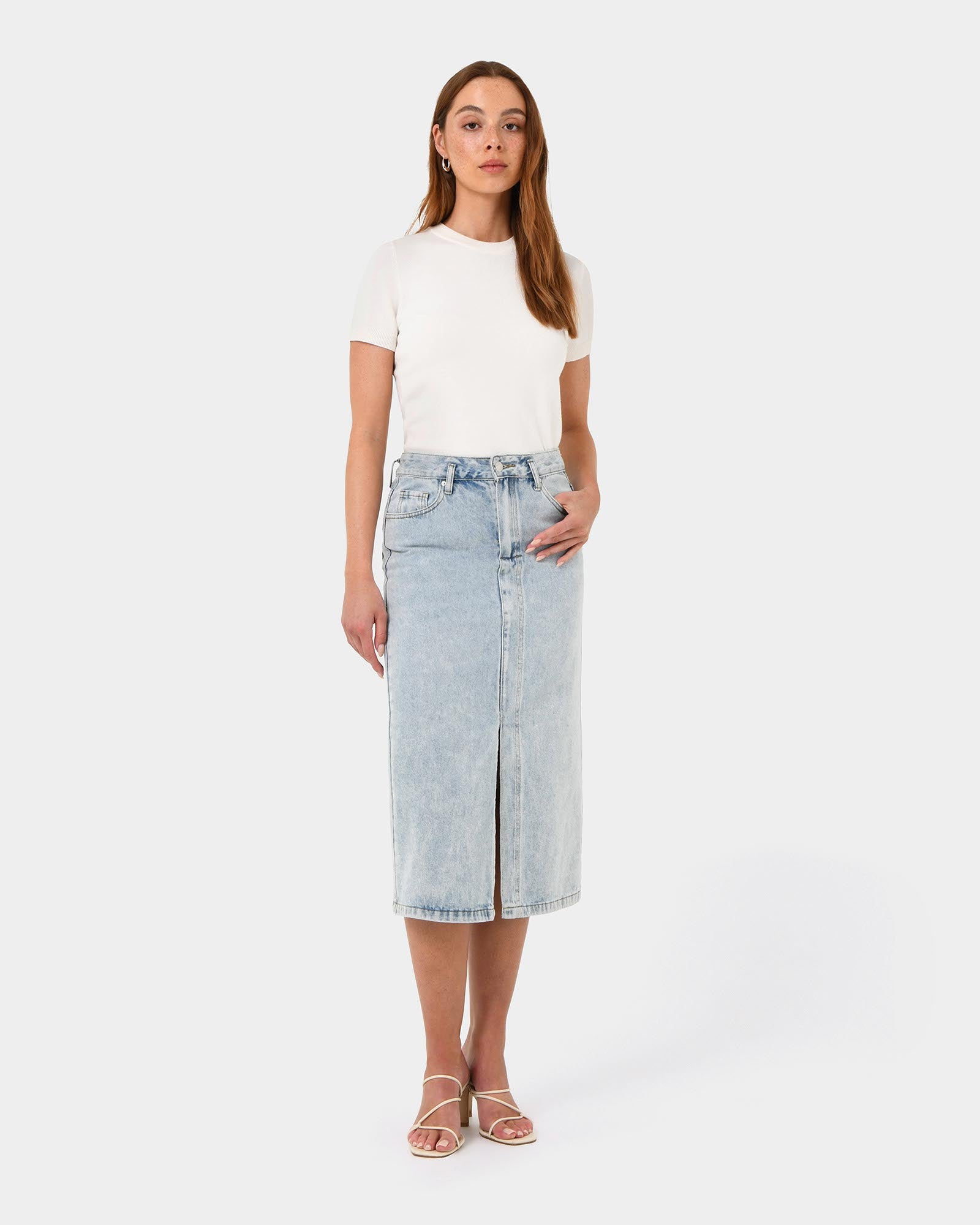 Veronique Midi Denim Skirt