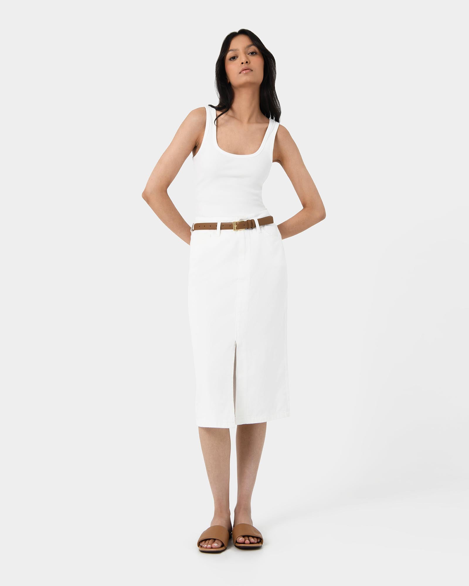 Veronique Midi Denim Skirt