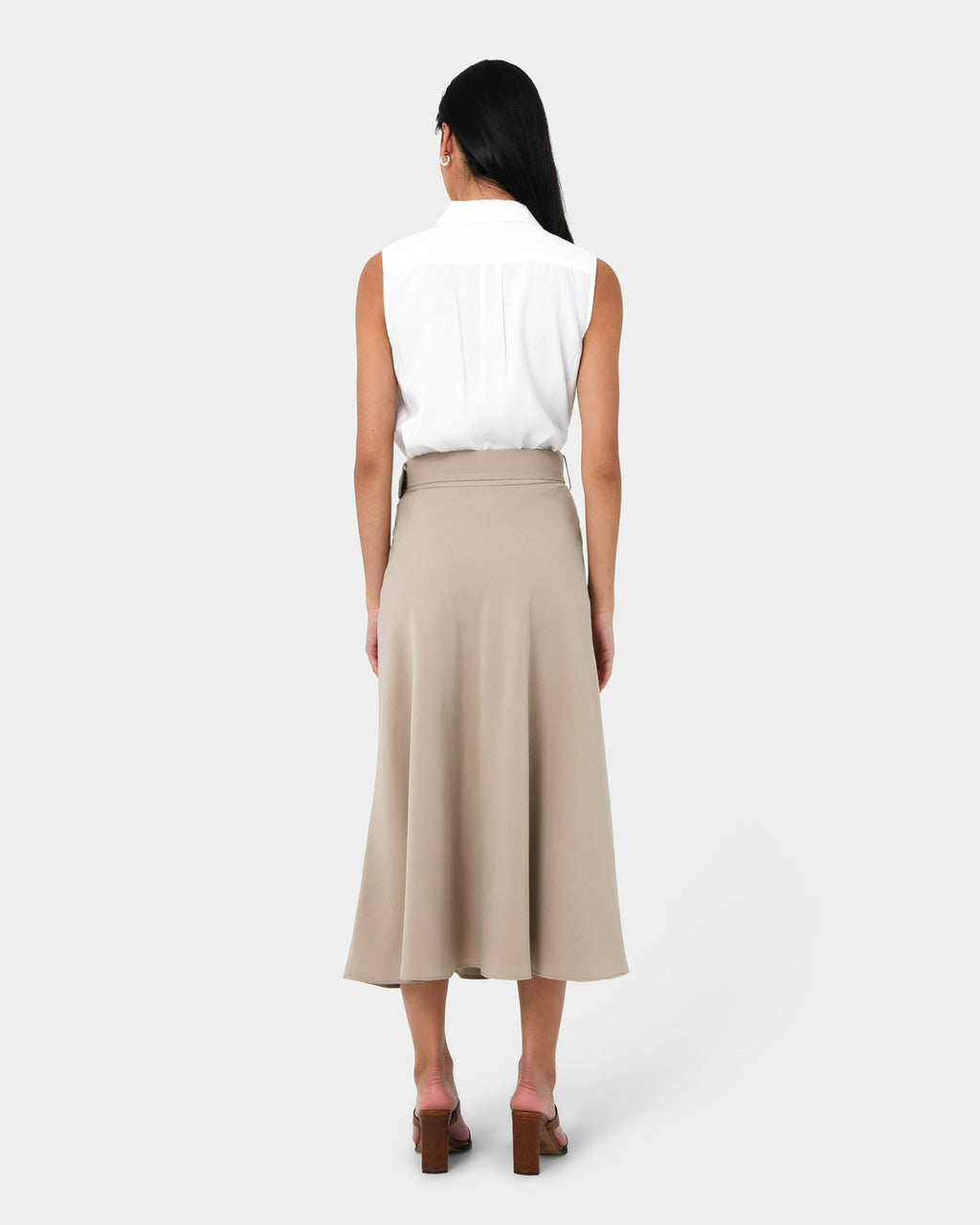 Anali Belted A-Line Skirt