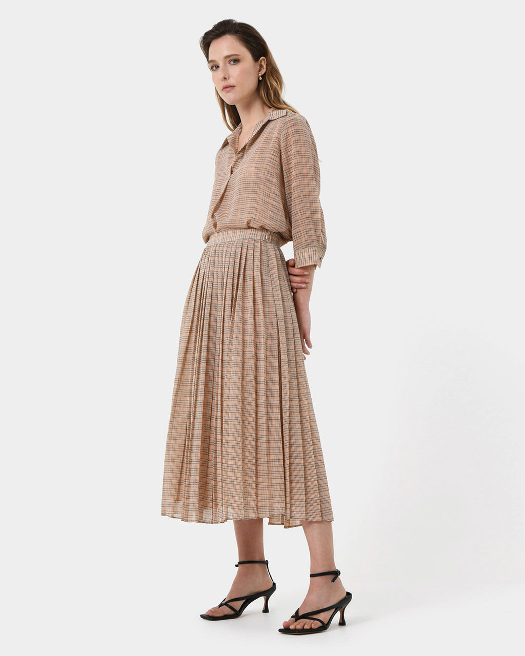 Martina Check Pleated Skirt