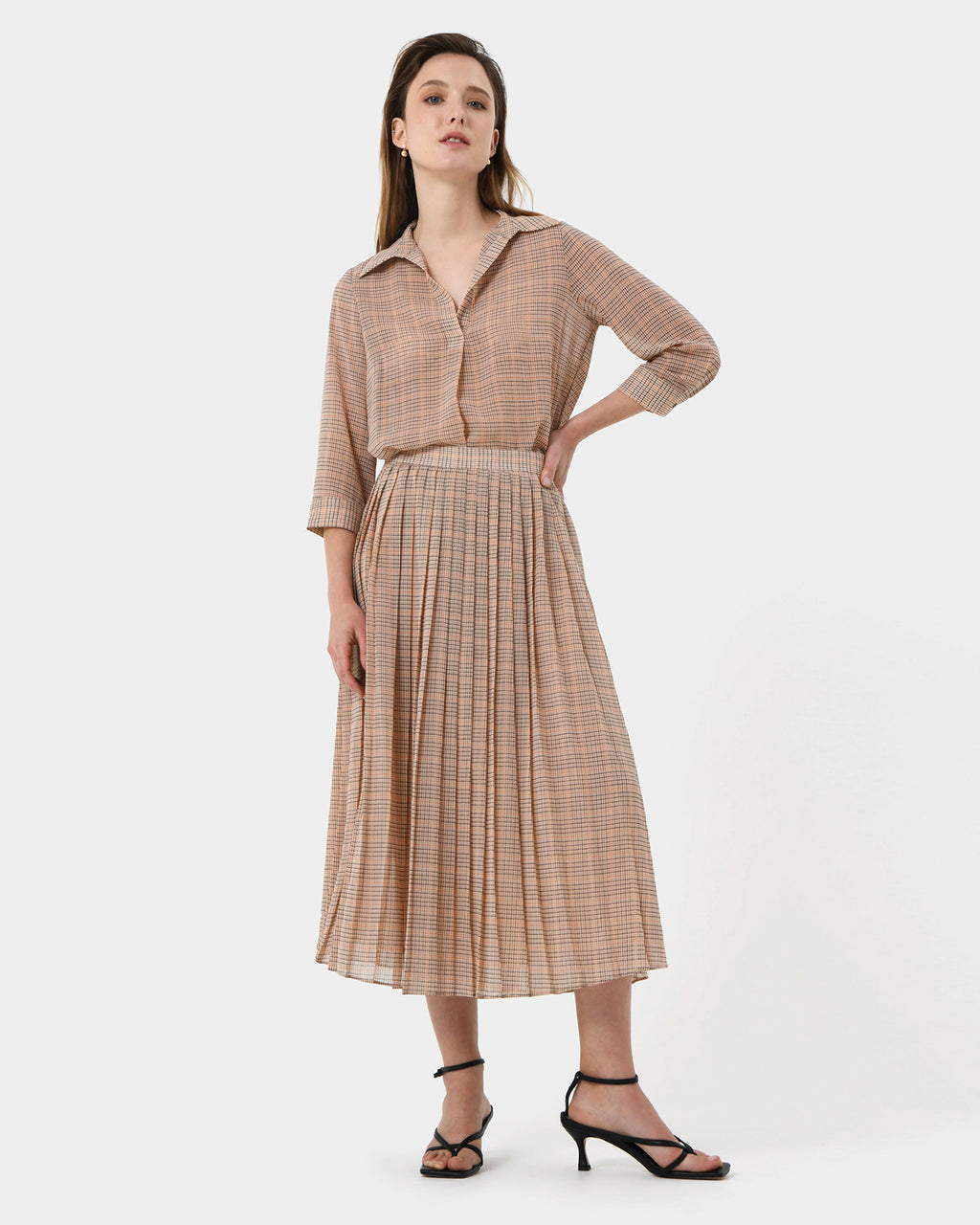 Martina Check Pleated Skirt
