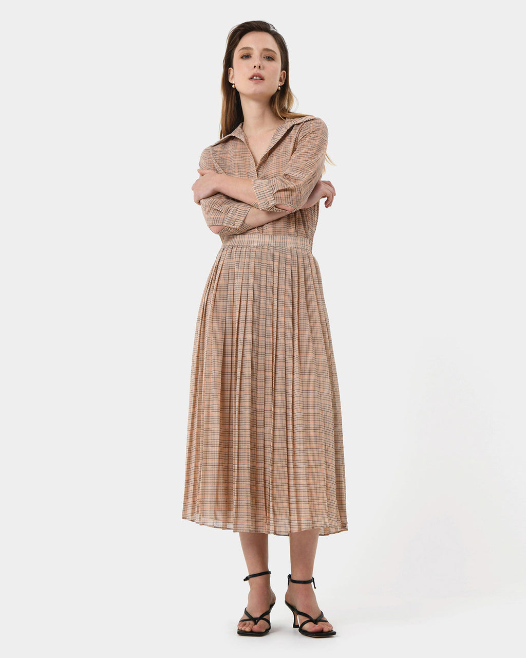 Martina Check Pleated Skirt
