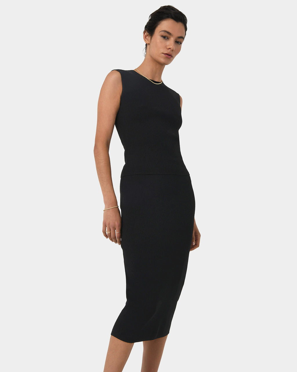 Viviana Ribbed Knit Midi Skirt