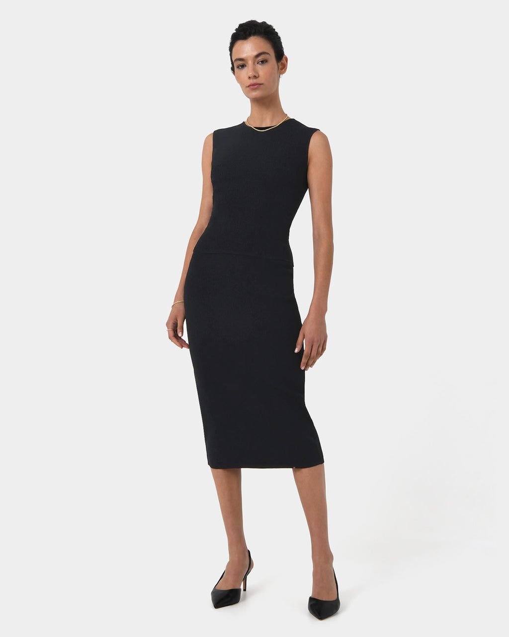 Viviana Ribbed Knit Midi Skirt