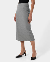 Rein Houndstooth Midi Skirt