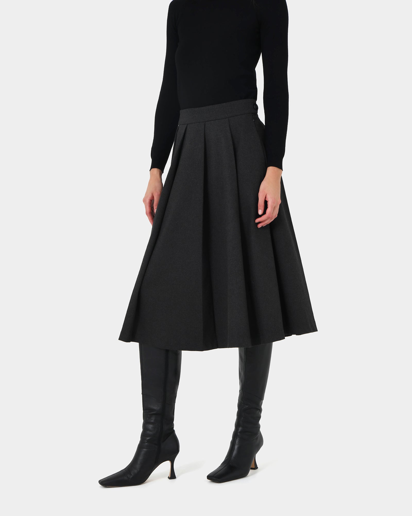 Ryan Pleated Midi Skirt