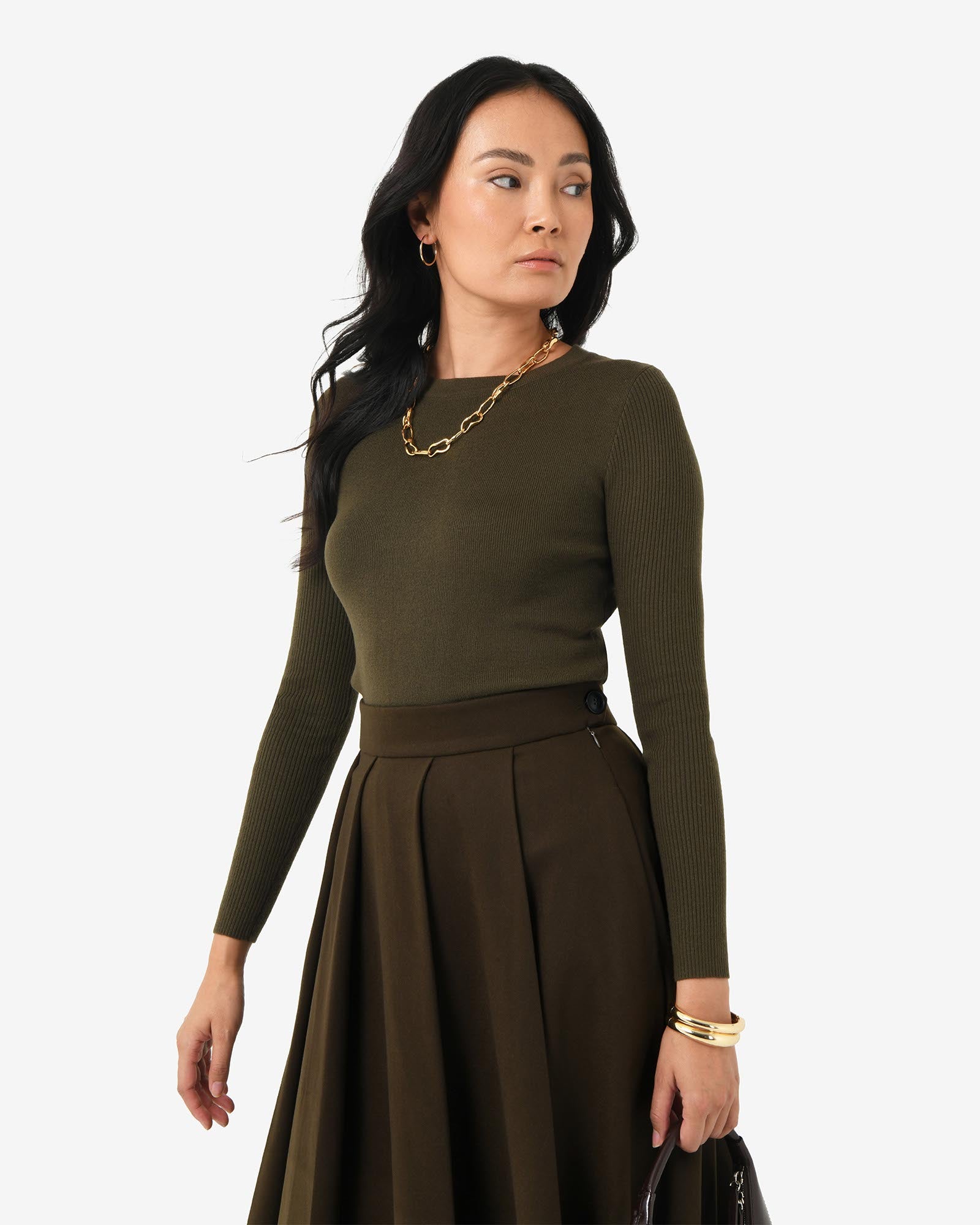 Ryan Pleated Midi Skirt