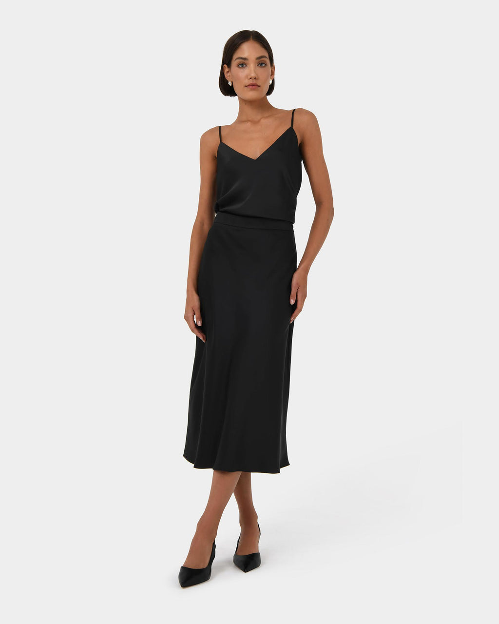 Joy Satin Midi Skirt