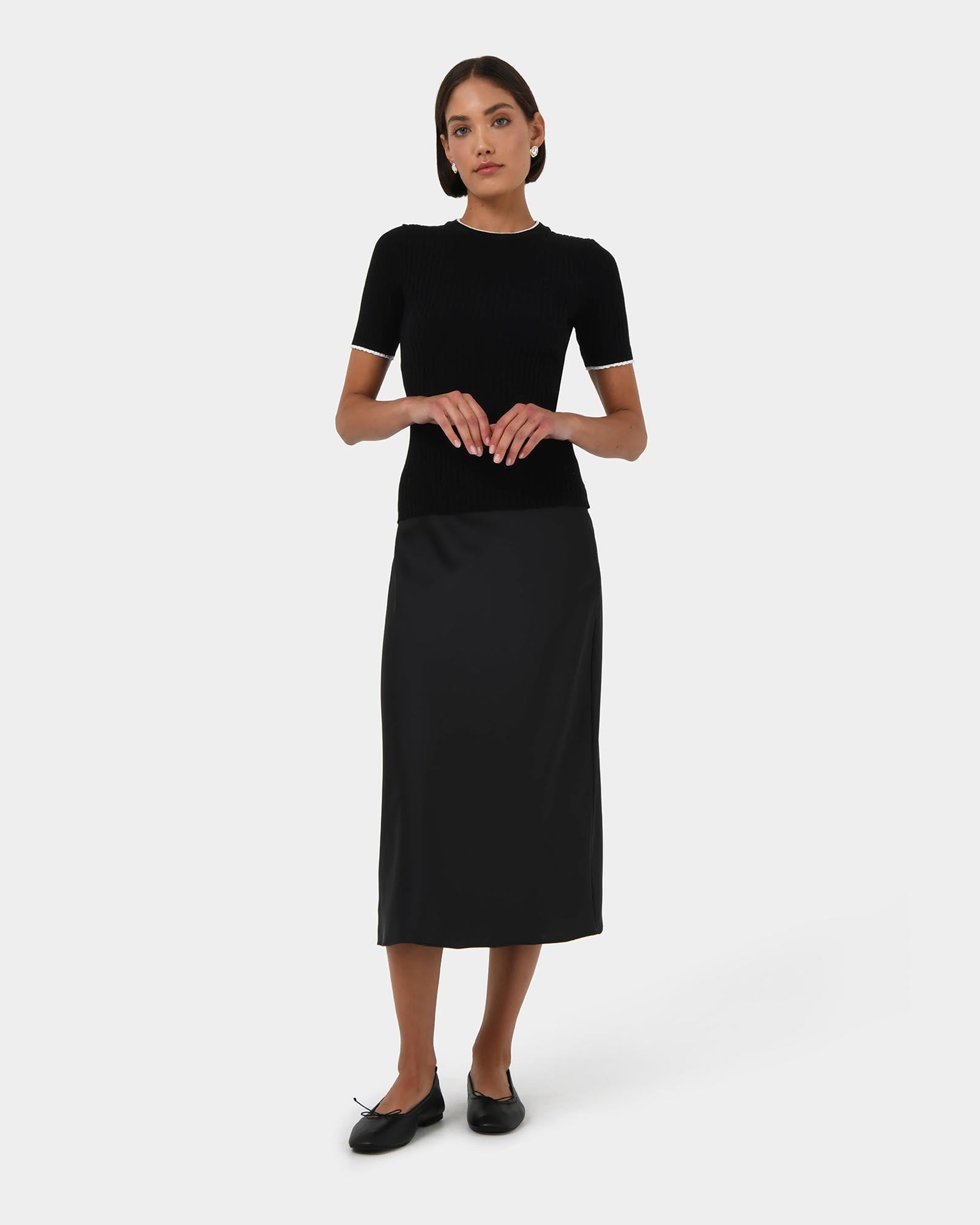 Joy Satin Midi Skirt