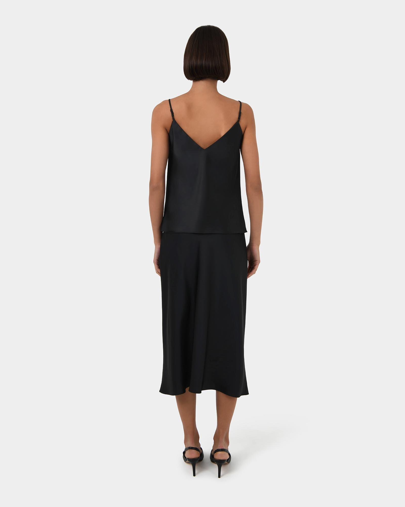 Joy Satin Midi Skirt