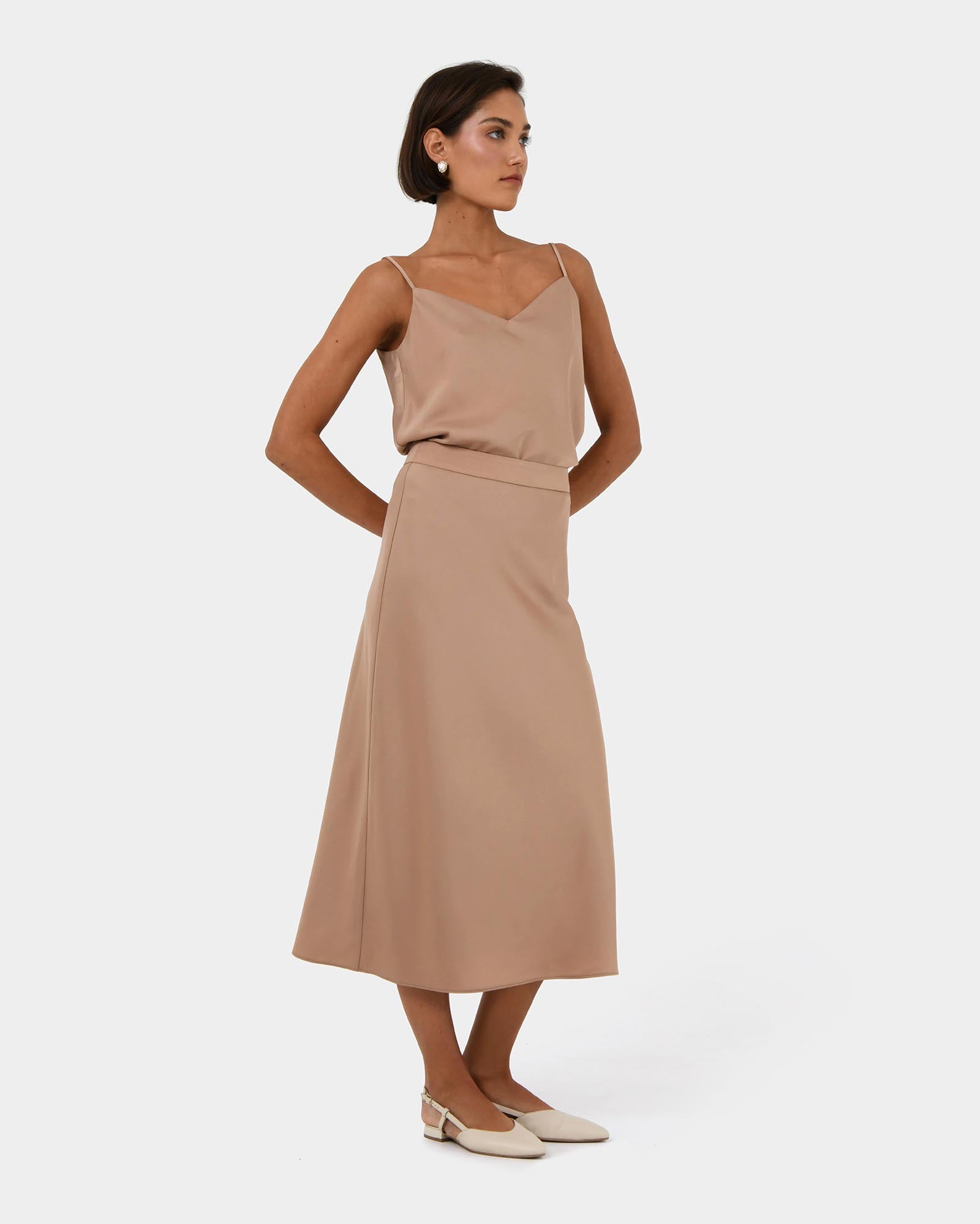 Joy Satin Midi Skirt