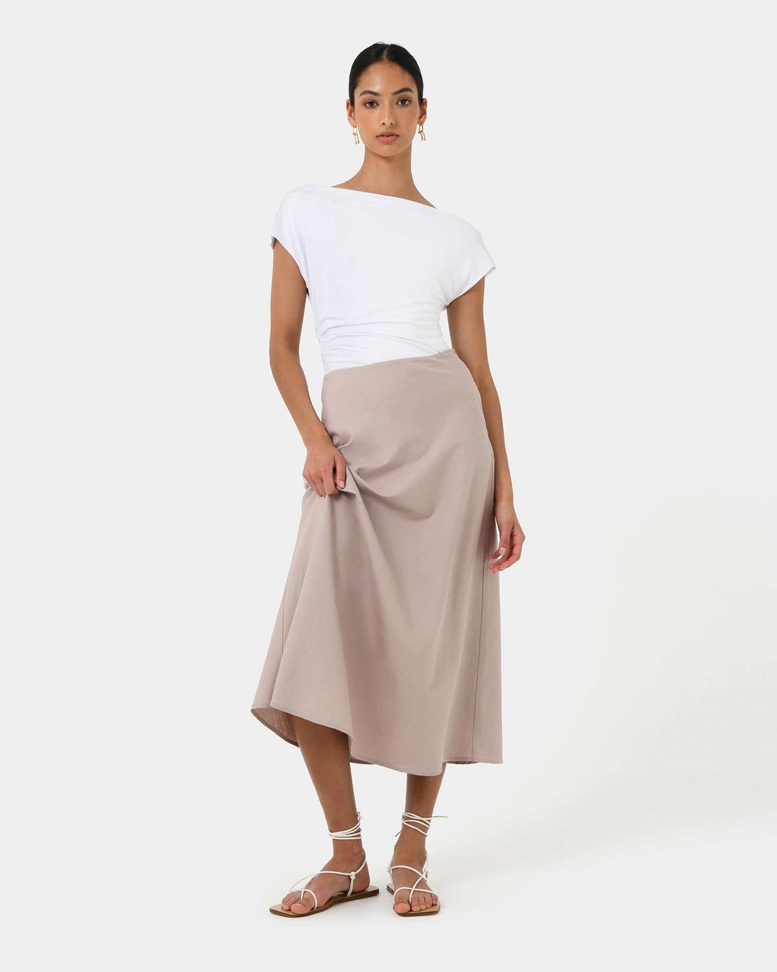 Kade Linen Blend Midi Skirt