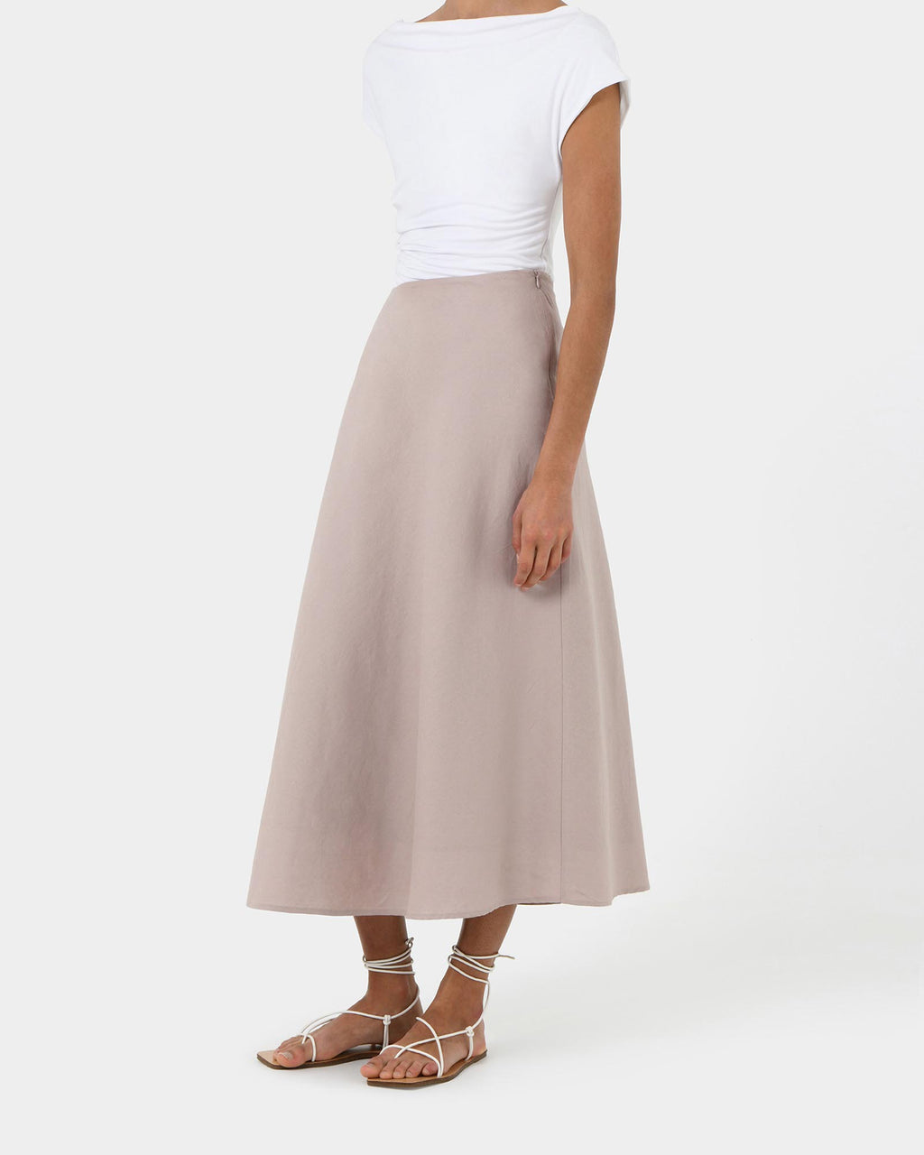 Kade Linen Blend Midi Skirt