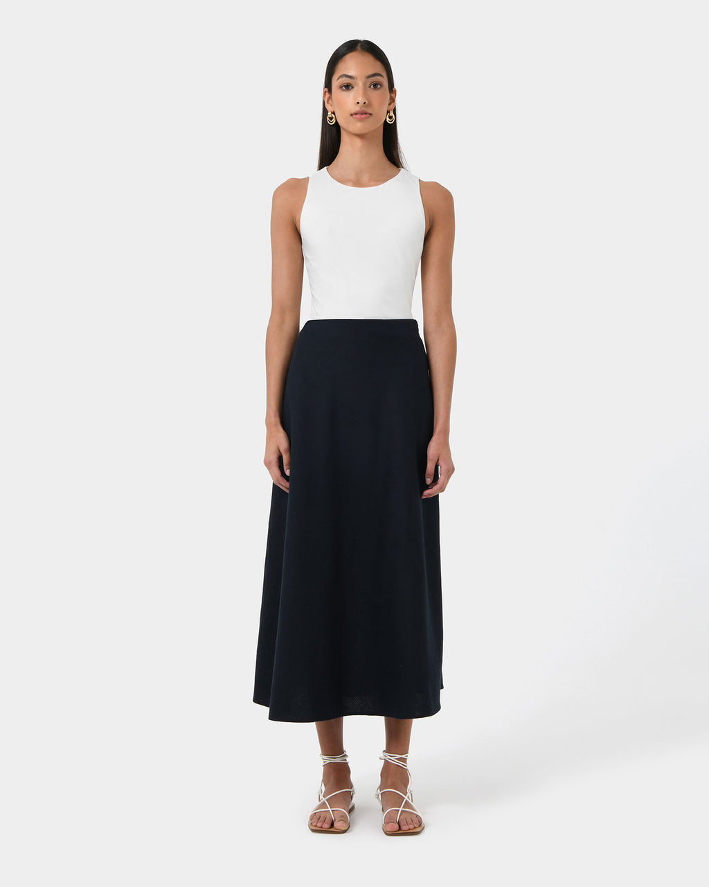 Kade Linen Blend Midi Skirt