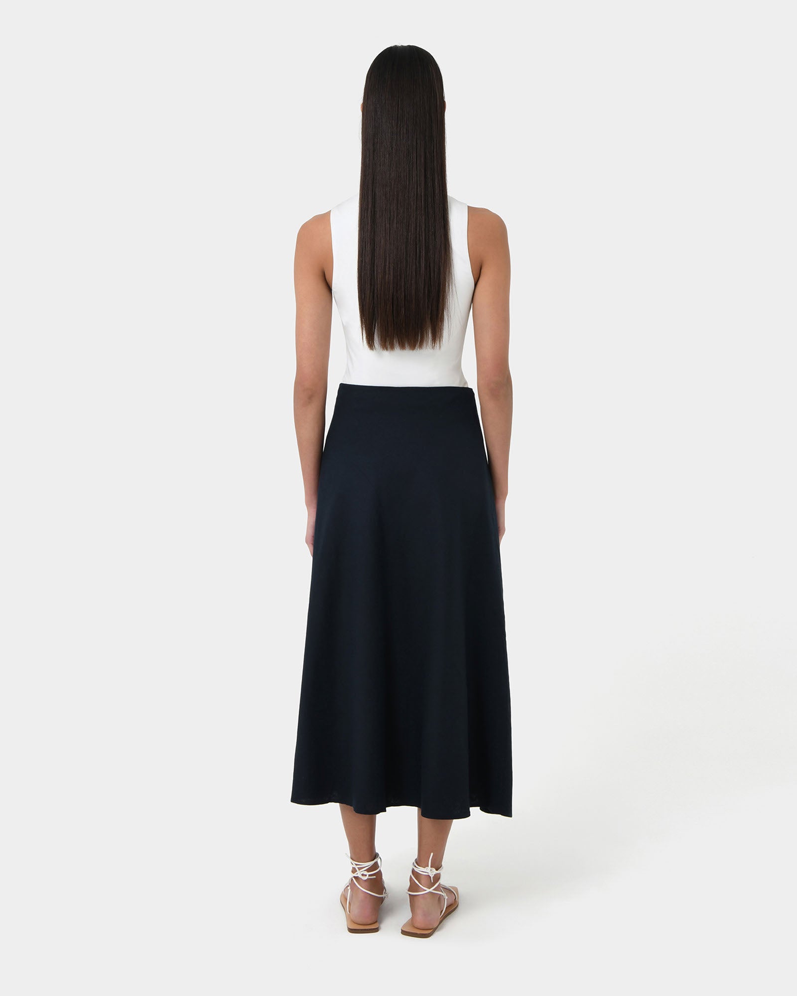 Kade Linen Blend Midi Skirt