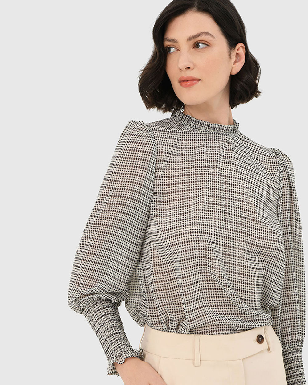 Jewel Ruffle Sleeve Blouse