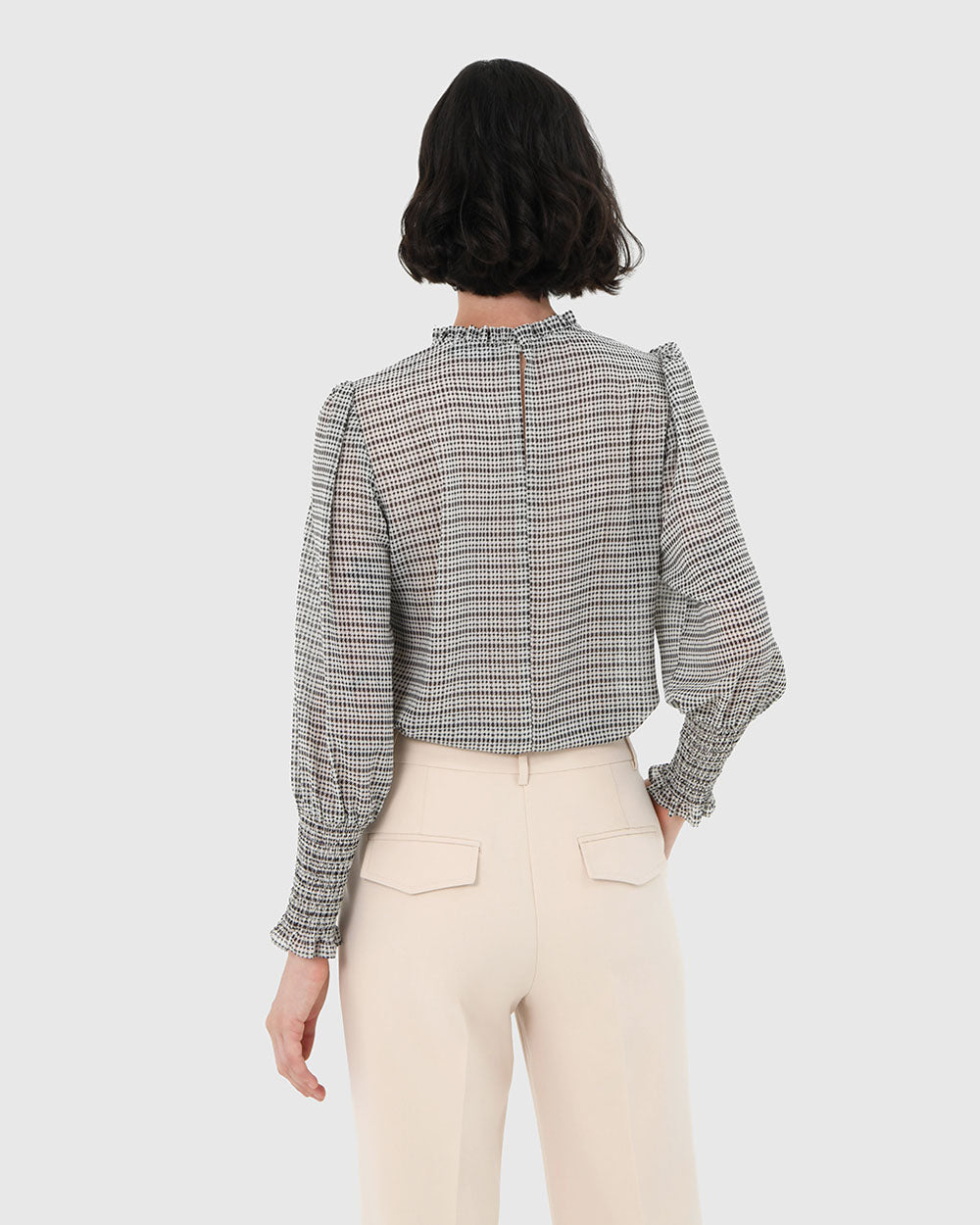 Jewel Ruffle Sleeve Blouse