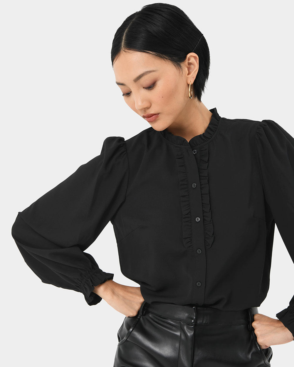 Emilie Ruffle Neck Blouse