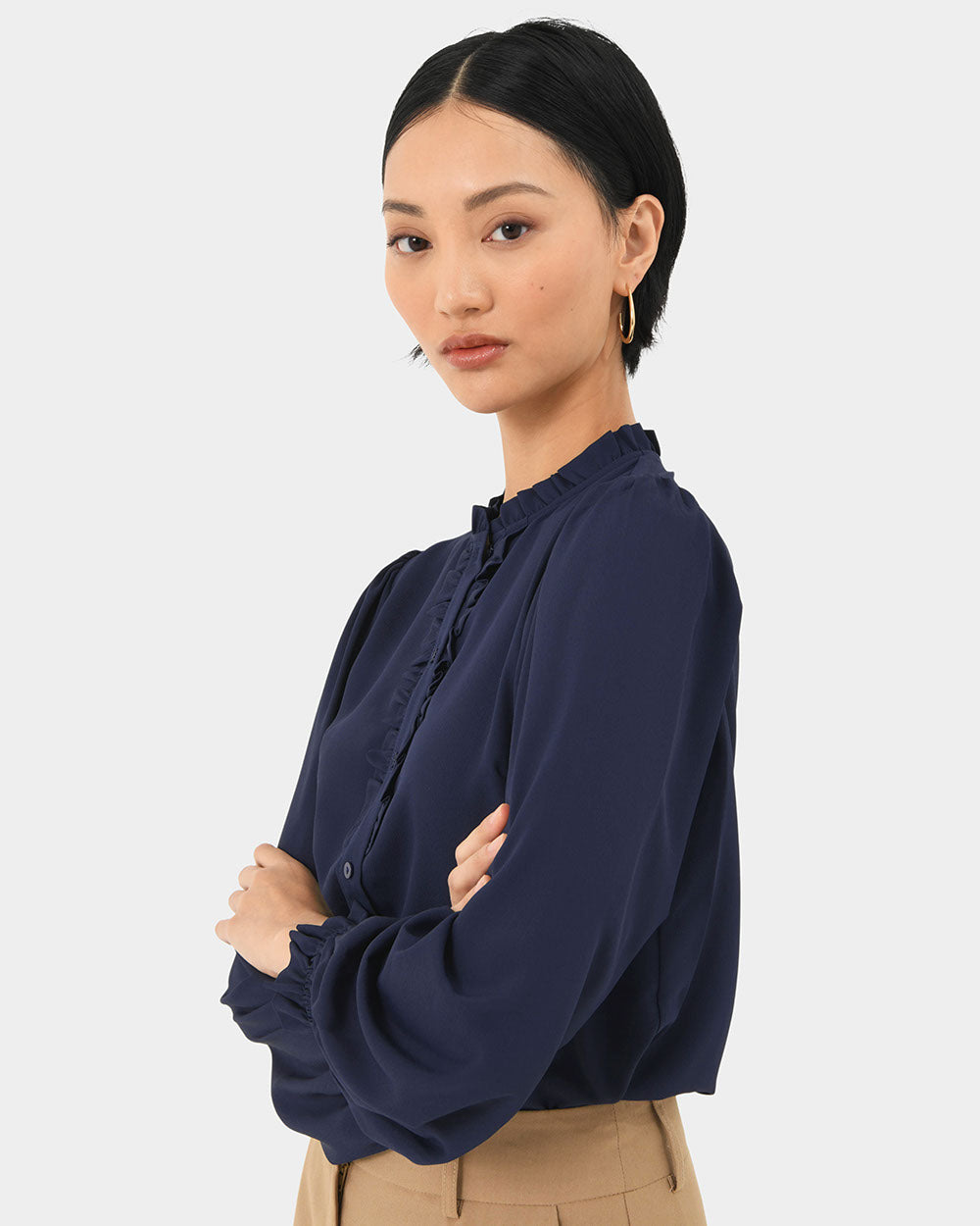 Emilie Ruffle Neck Blouse