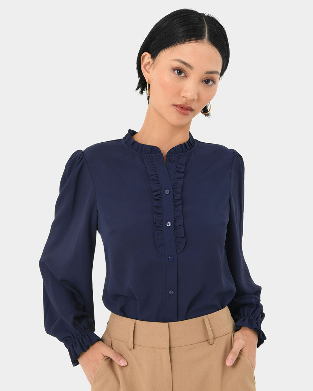 Emilie Ruffle Neck Blouse