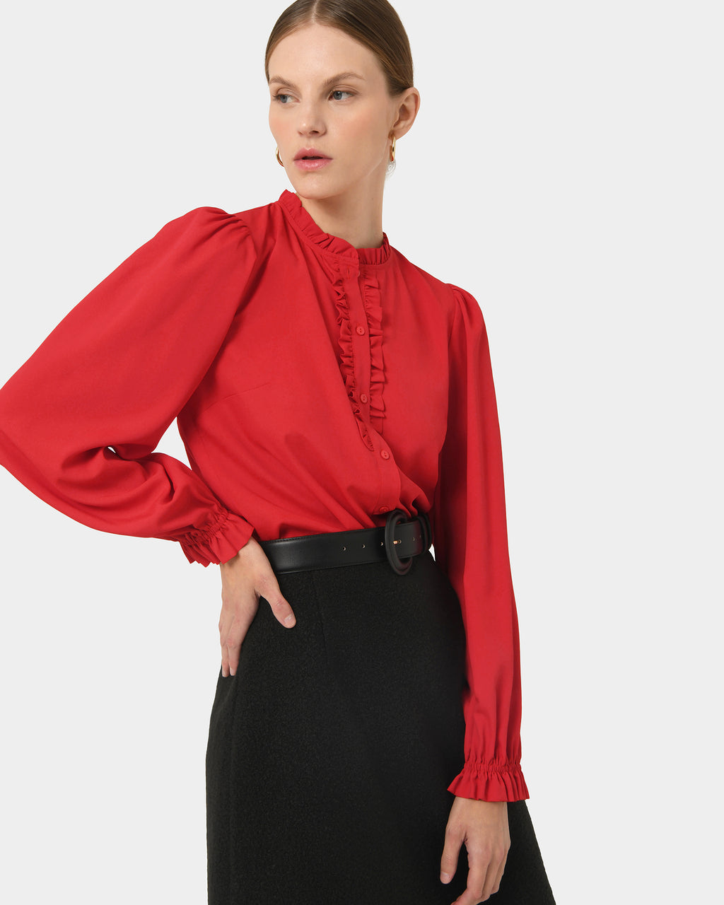 Emilie Ruffle Neck Blouse