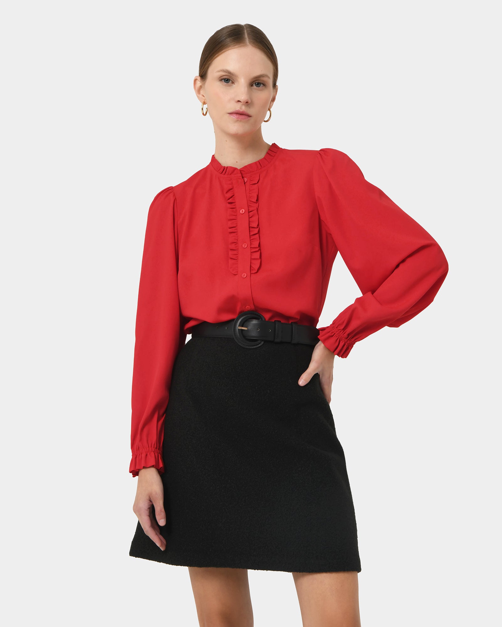 Emilie Ruffle Neck Blouse