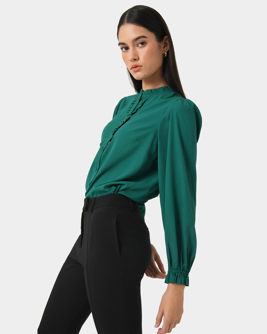 Emilie Ruffle Neck Blouse