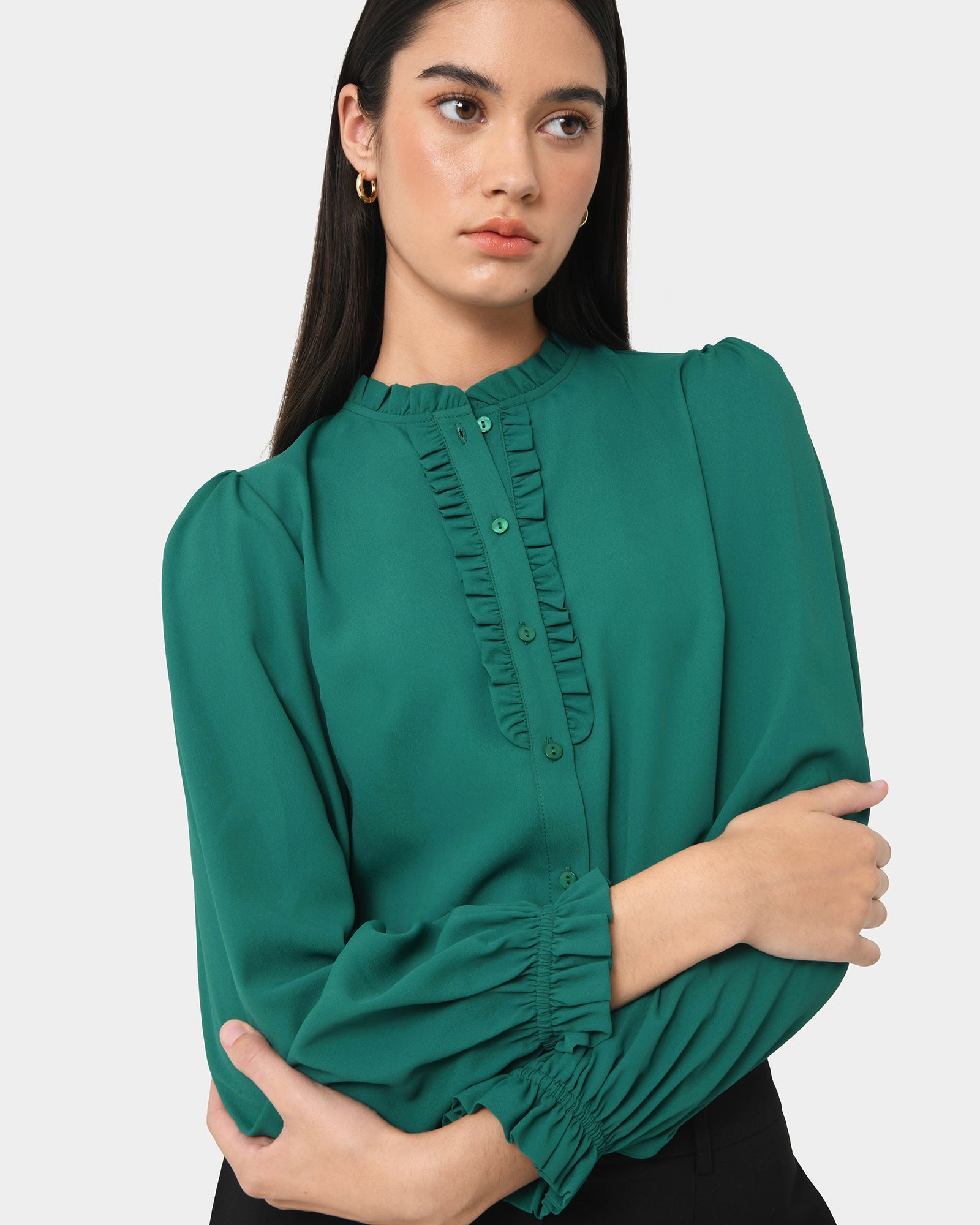 Emilie Ruffle Neck Blouse