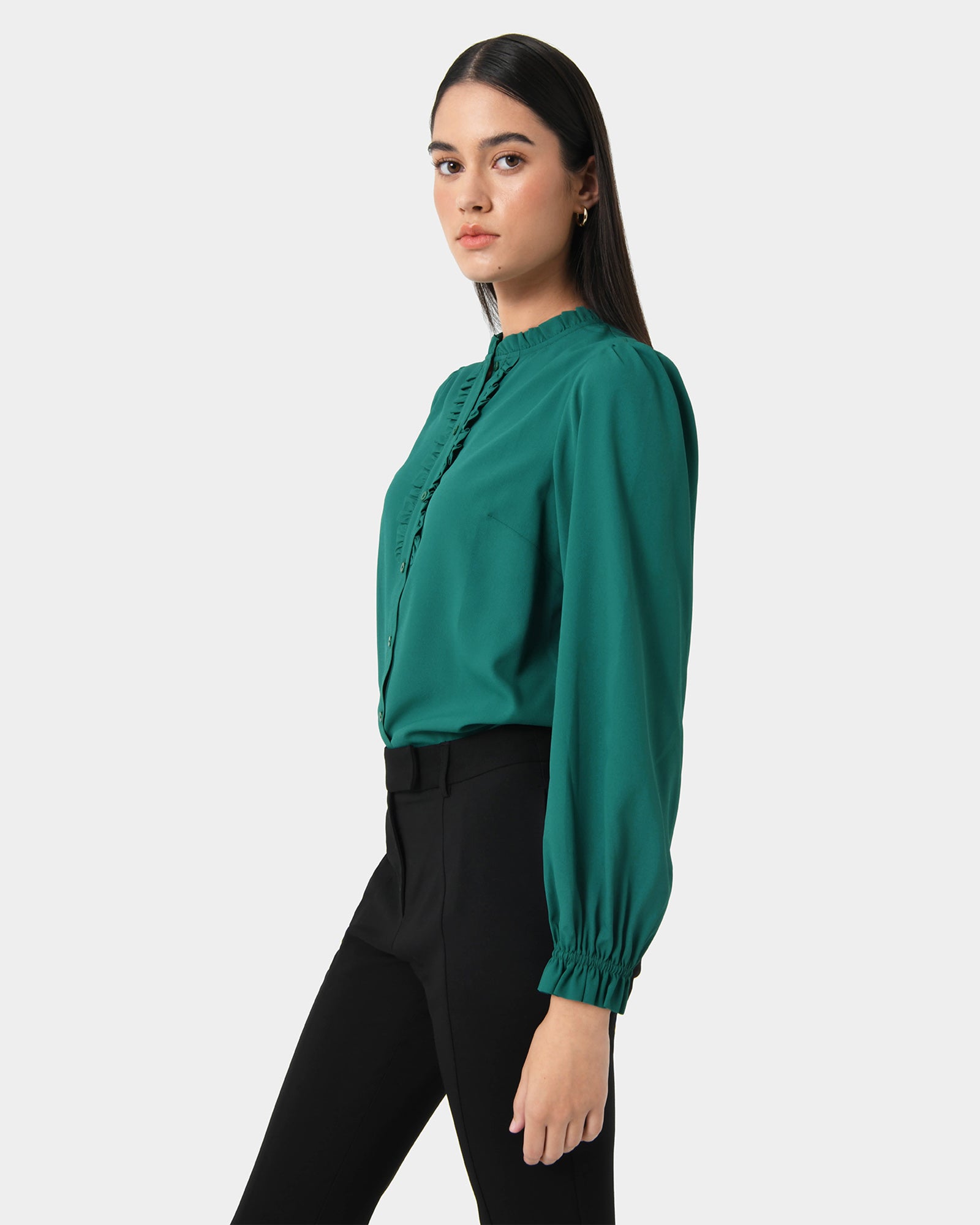 Emilie Ruffle Neck Blouse
