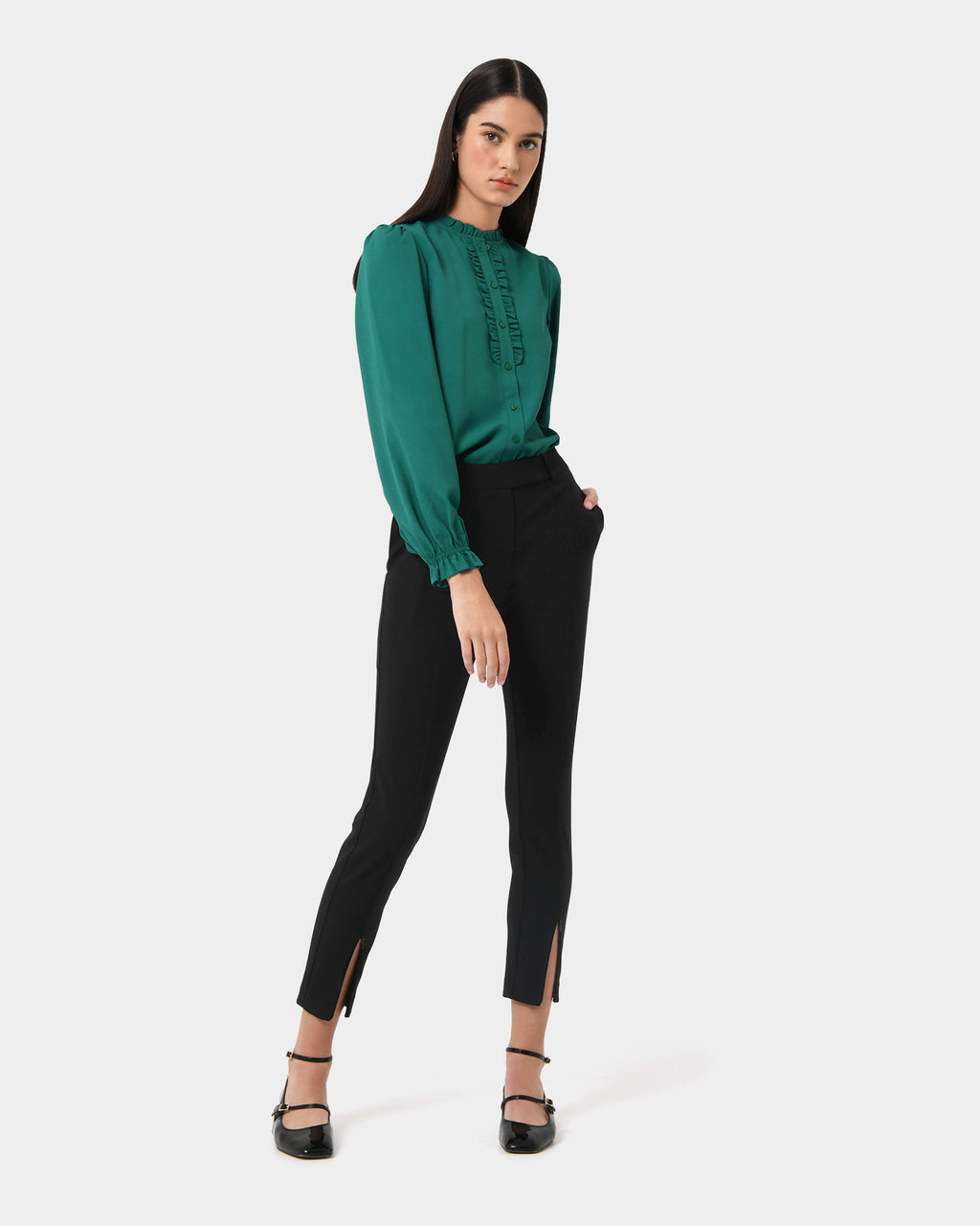 Emilie Ruffle Neck Blouse
